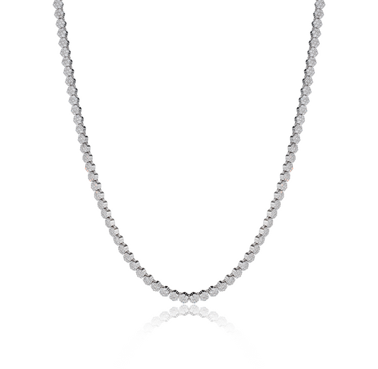 Collana Tennis a Fiori in Argento 925
