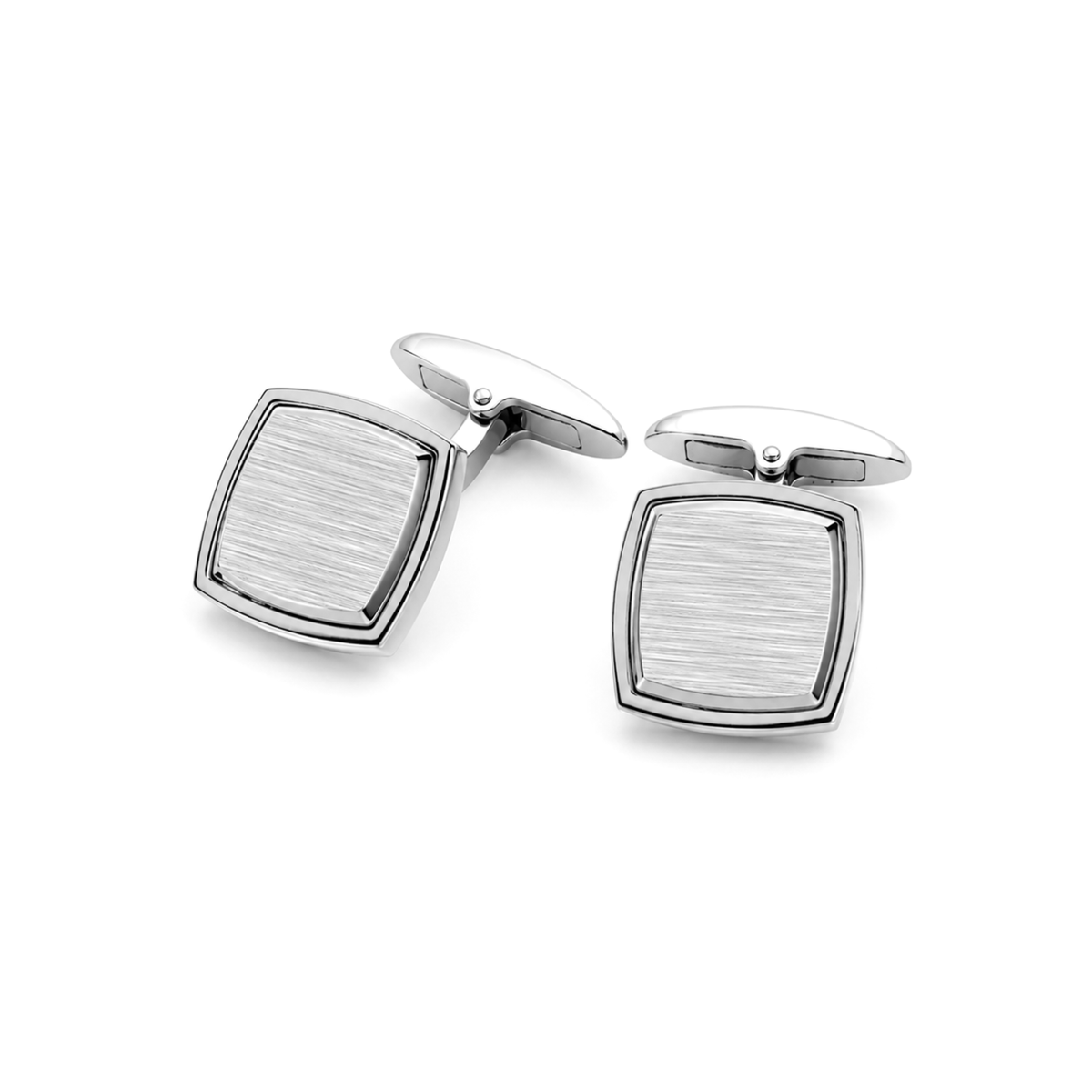 Gemelli Quadrati Satinati in Argento 925