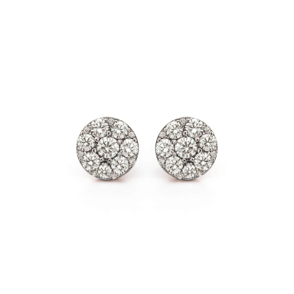 Orecchini Bouquet Tondi Pavé con Zirconi Swarovski in Argento 925