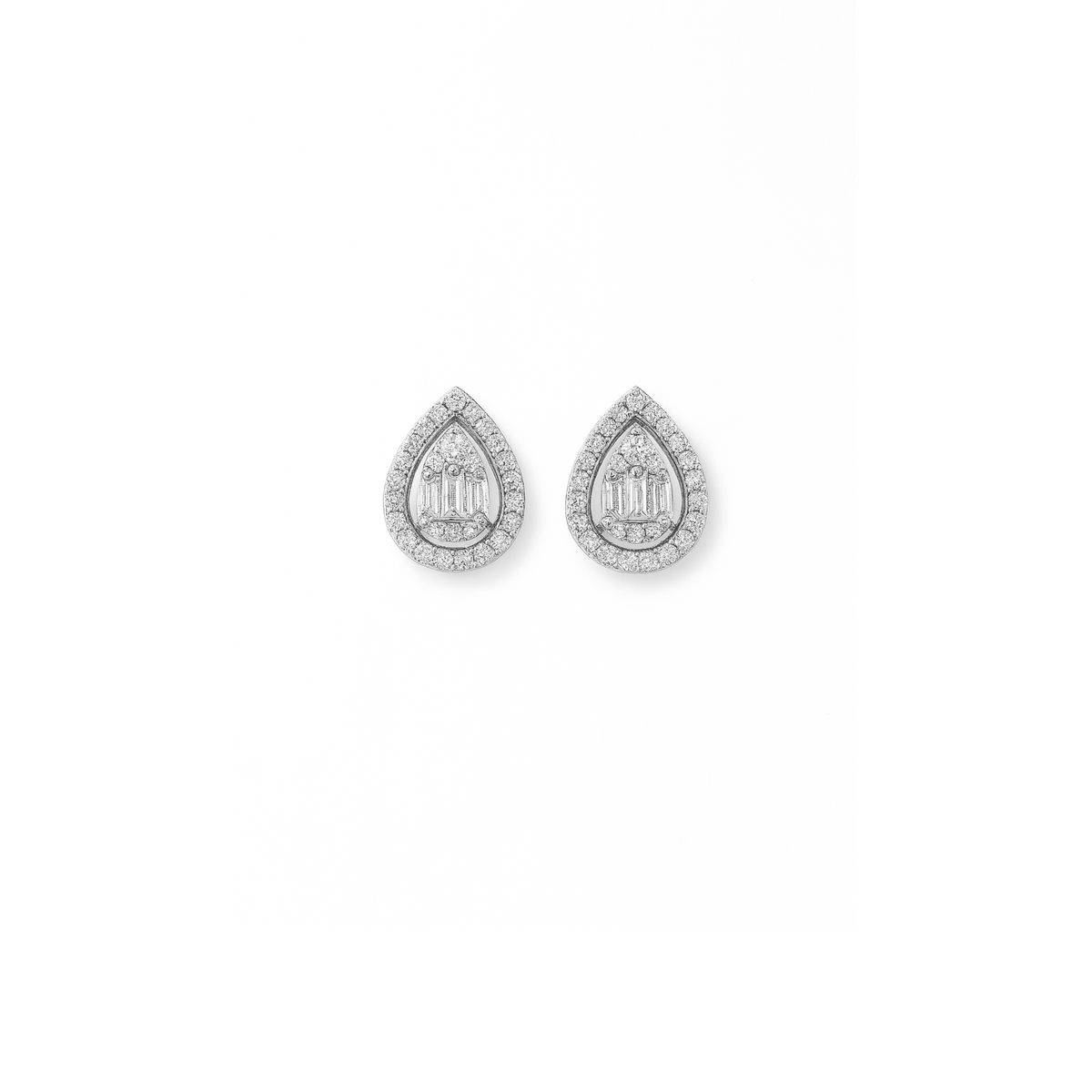 Orecchini Goccia con Contorno con Zirconi Swarovski in Argento 925