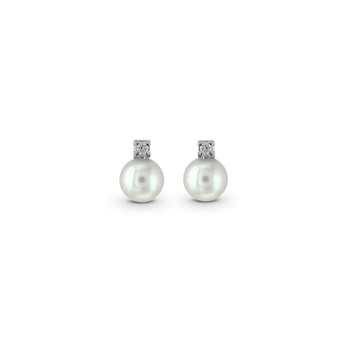Orecchini Perla con Perla Oceanica e Zirconi Swarovski in Argento 925
