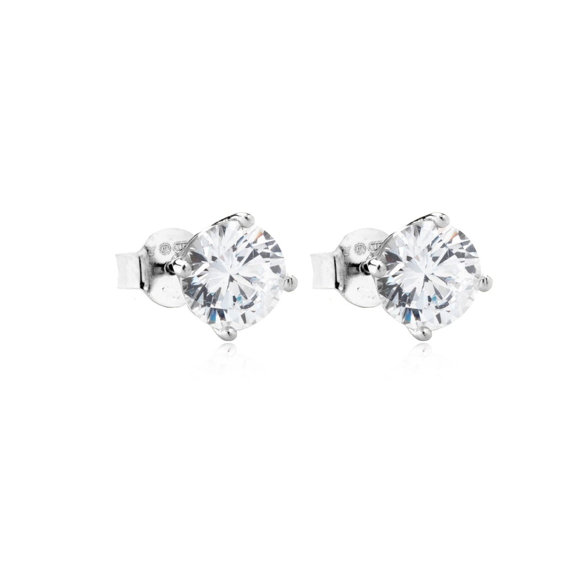 Orecchini Punto Luce con Zirconi Swarovski in Argento 925 – 0,6 cm