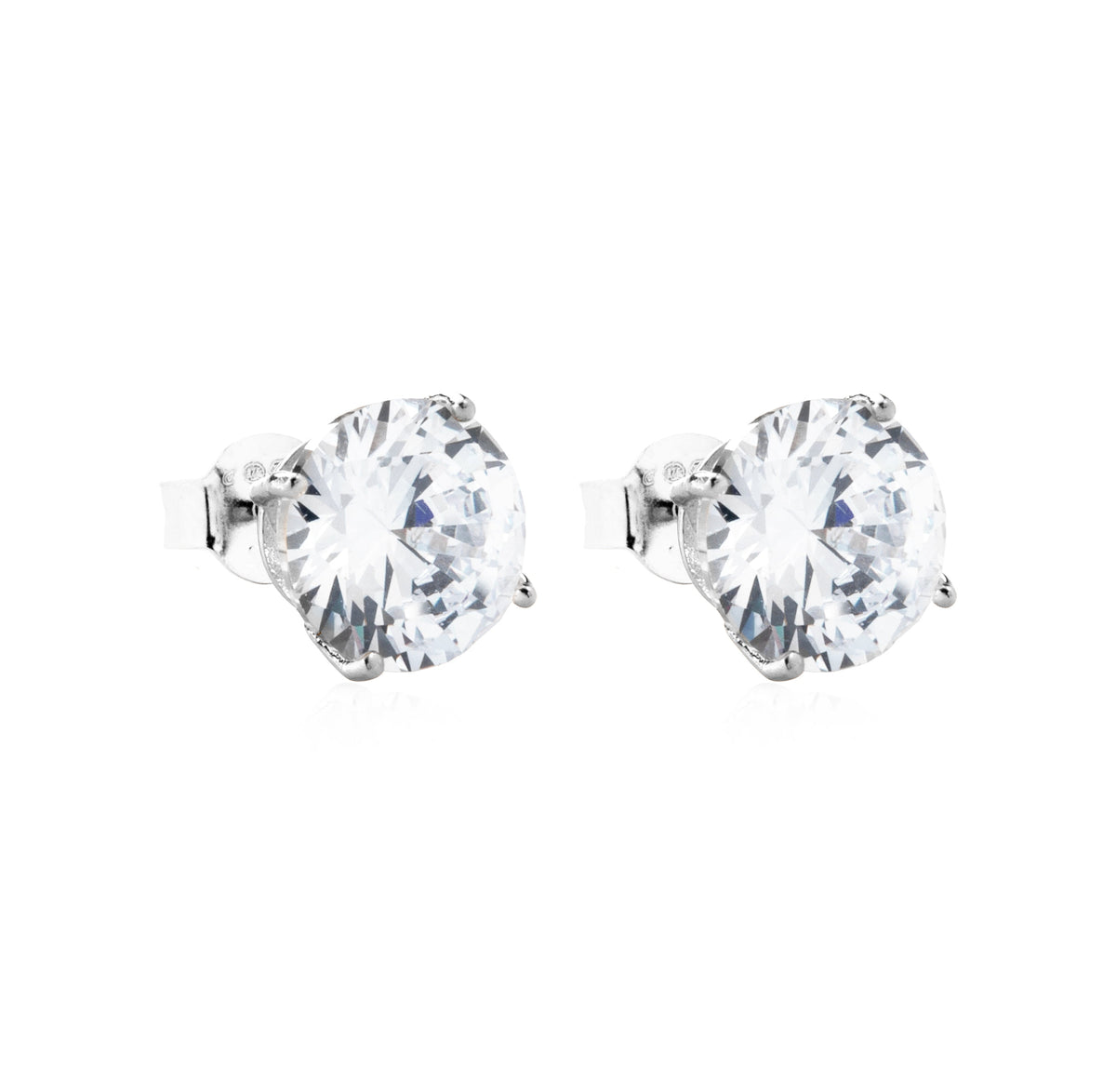 Orecchini Punto Luce con Zirconi Swarovski in Argento 925 – 0,8 cm