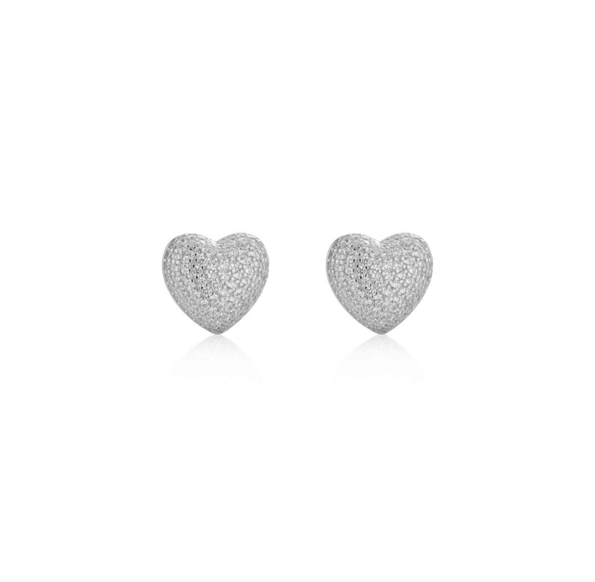 Orecchini Cuore Pavé a Lobo in Argento 925 con Zirconi Swarovski – 1,2 cm