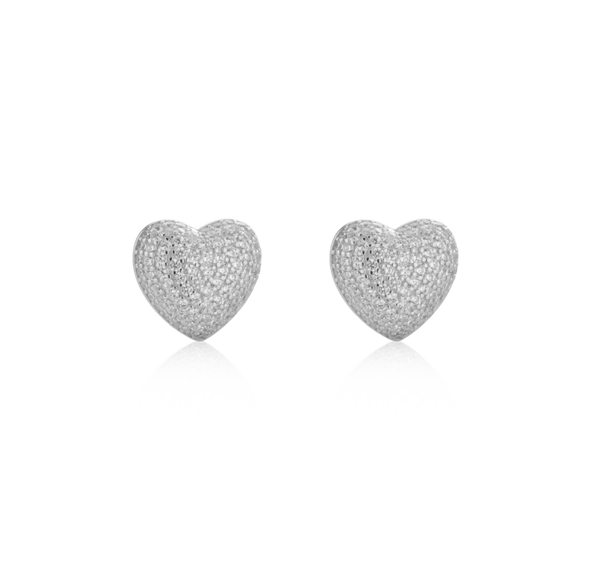 Orecchini Cuore Pavé a Lobo in Argento 925 con Zirconi Swarovski – 1,8 cm