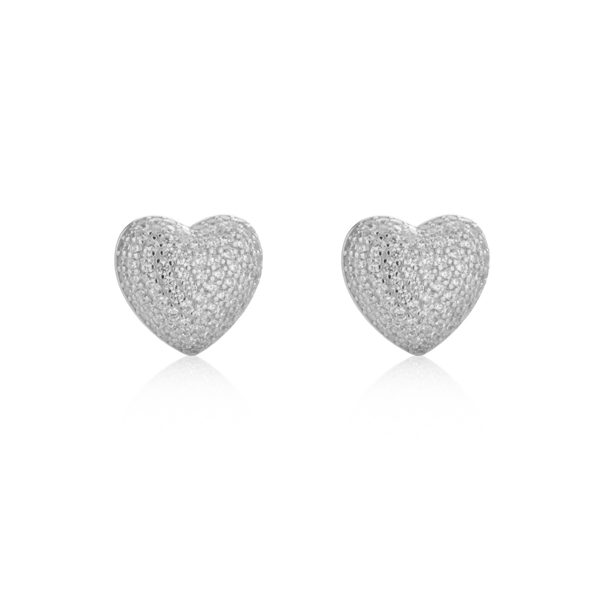 Orecchini Cuore Pavé a Lobo in Argento 925 con Zirconi Swarovski – 2,5 cm