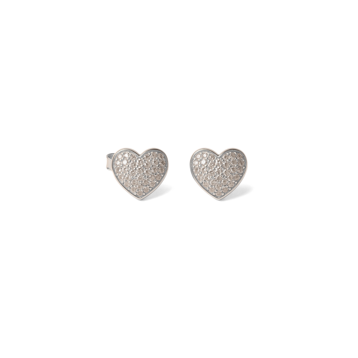Orecchini Cuore Pavé a Lobo in Argento 925 con Zirconi Swarovski – 0,8 cm