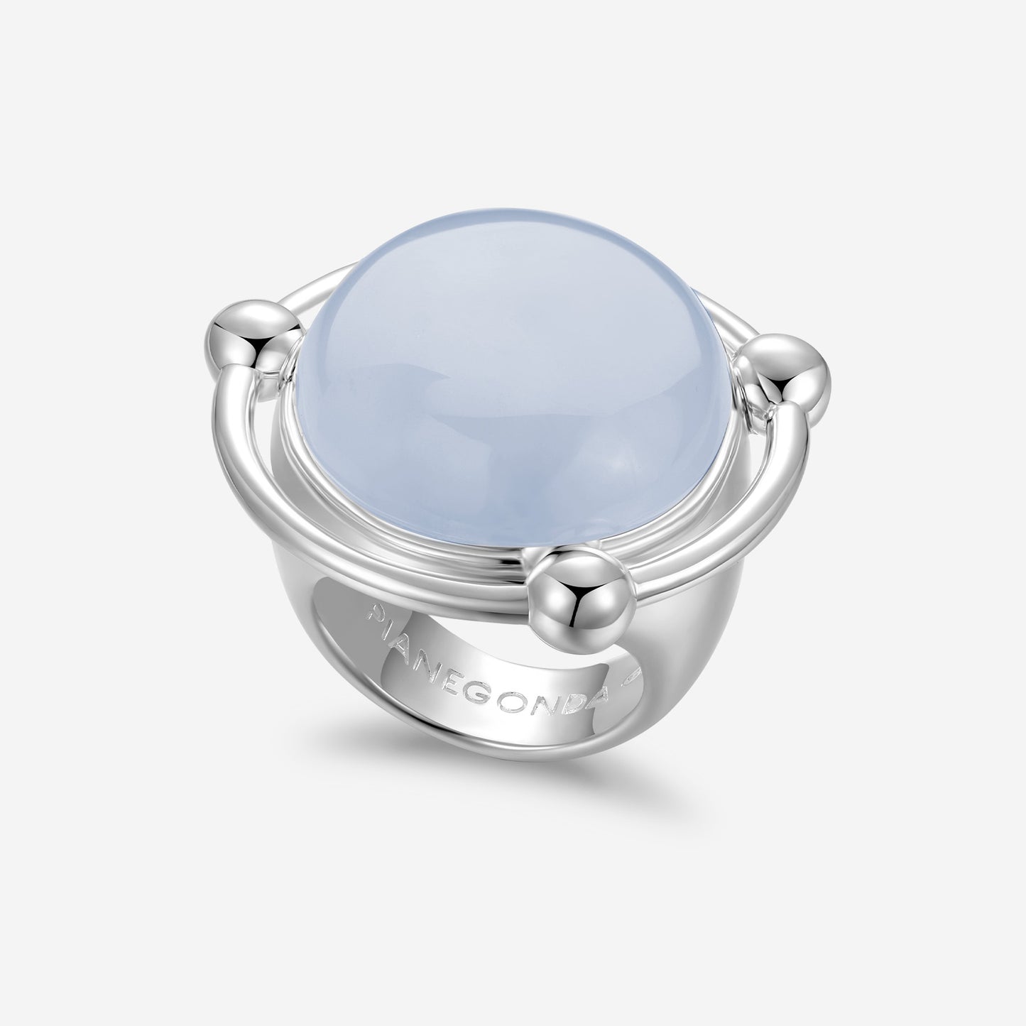 ABSOLUTE RING Ring in 925‰ silver with blue chalcedony PSOR010