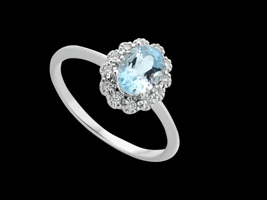 Aquamarine ring Fox collection