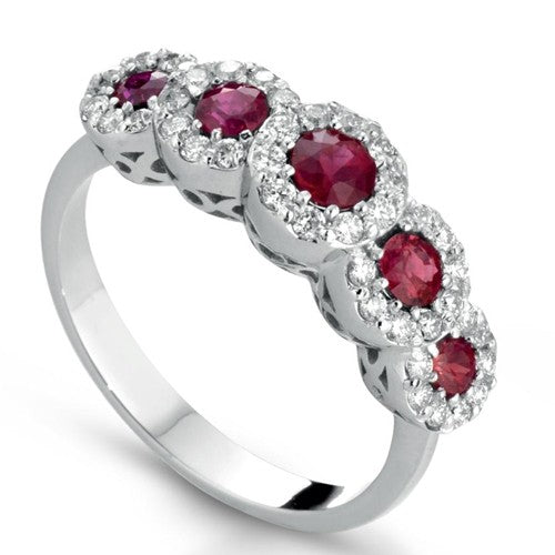 Diamond and ruby ​​ring