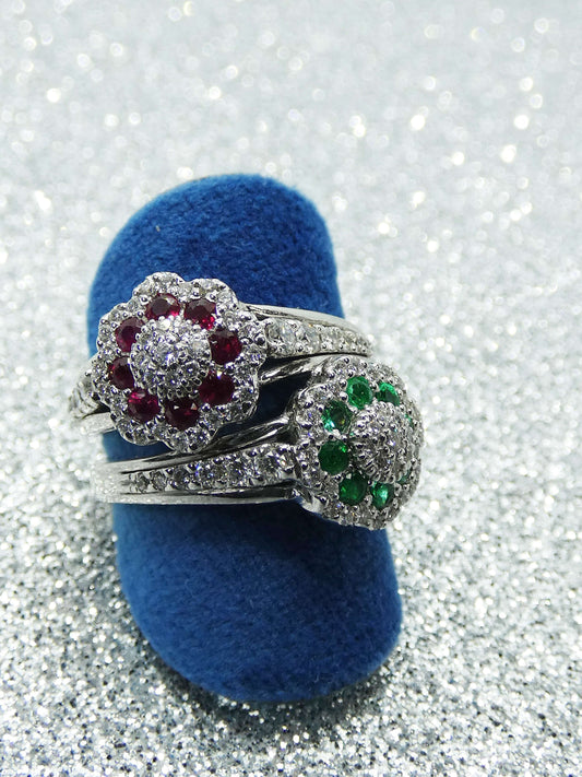 Anello diamanti - taglio fiore