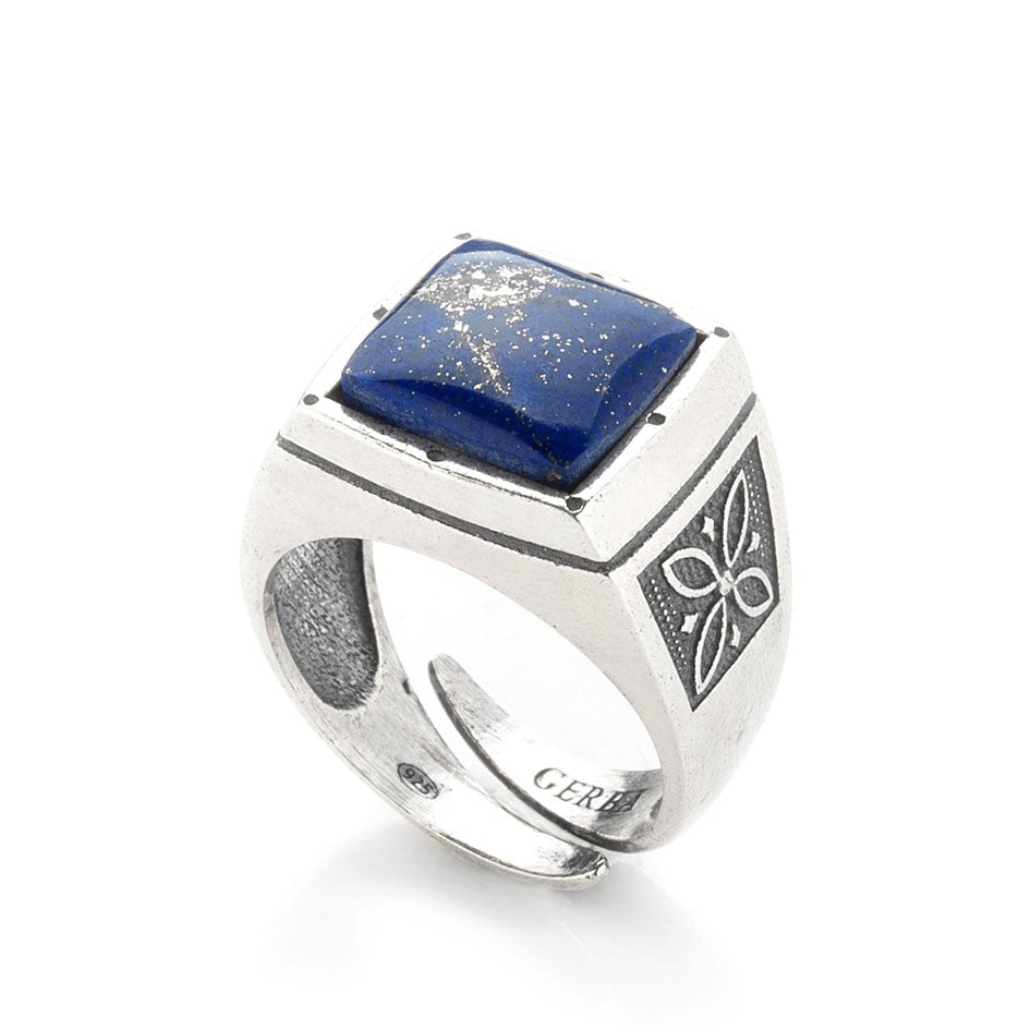 Anello Gerba Chevalier con pietra Lapis blu space