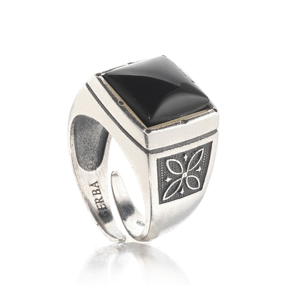 Gerba Chevalier ring with black onyx stone