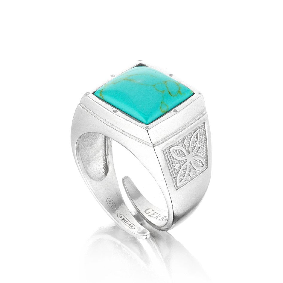 Gerba Chevalier ring with marine Turquoise stone