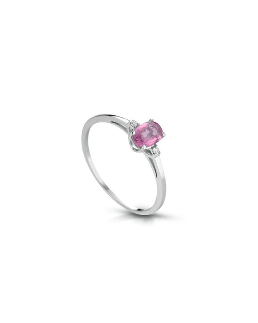 Anello in oro bianco ANSTONE-PINK