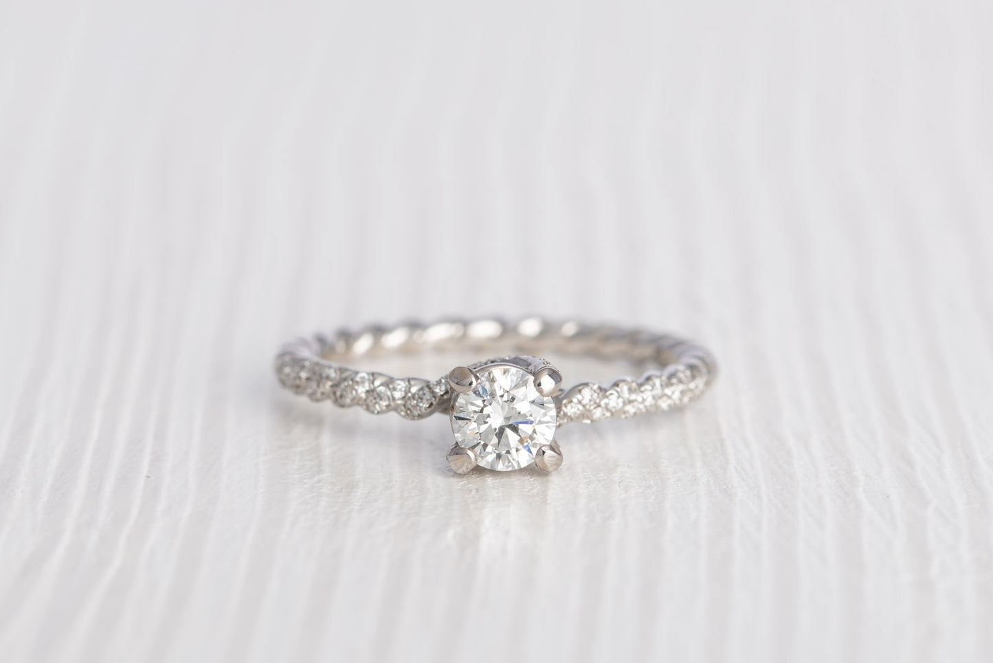 Braided solitaire ring