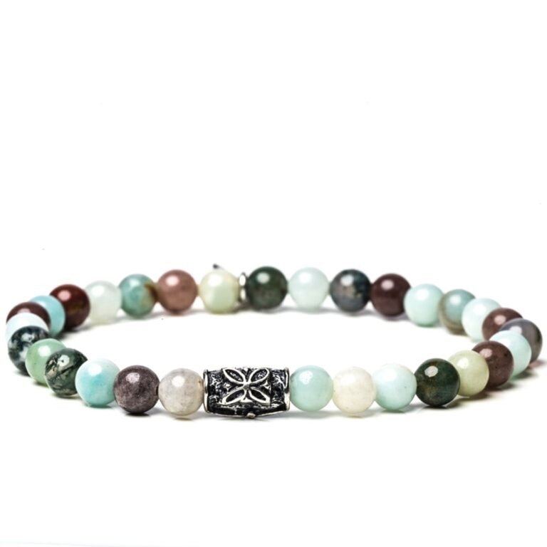 Gerba Stone amazonite bracelet with silver components