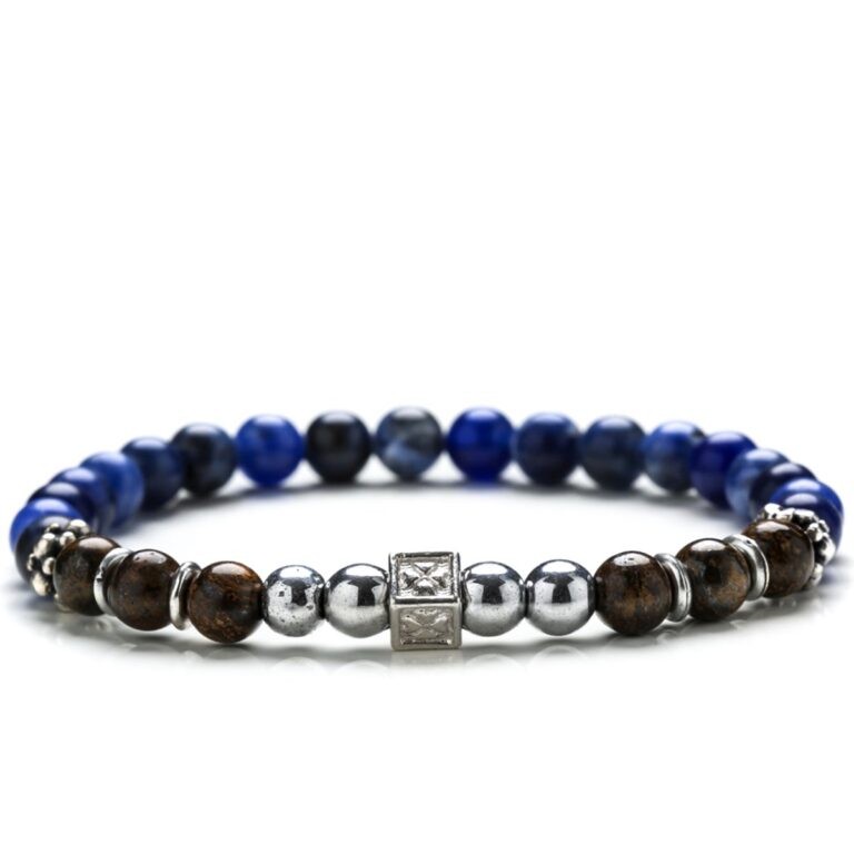 Bracciale Gerba Stone Arthur sodalite bronzite ematite argento