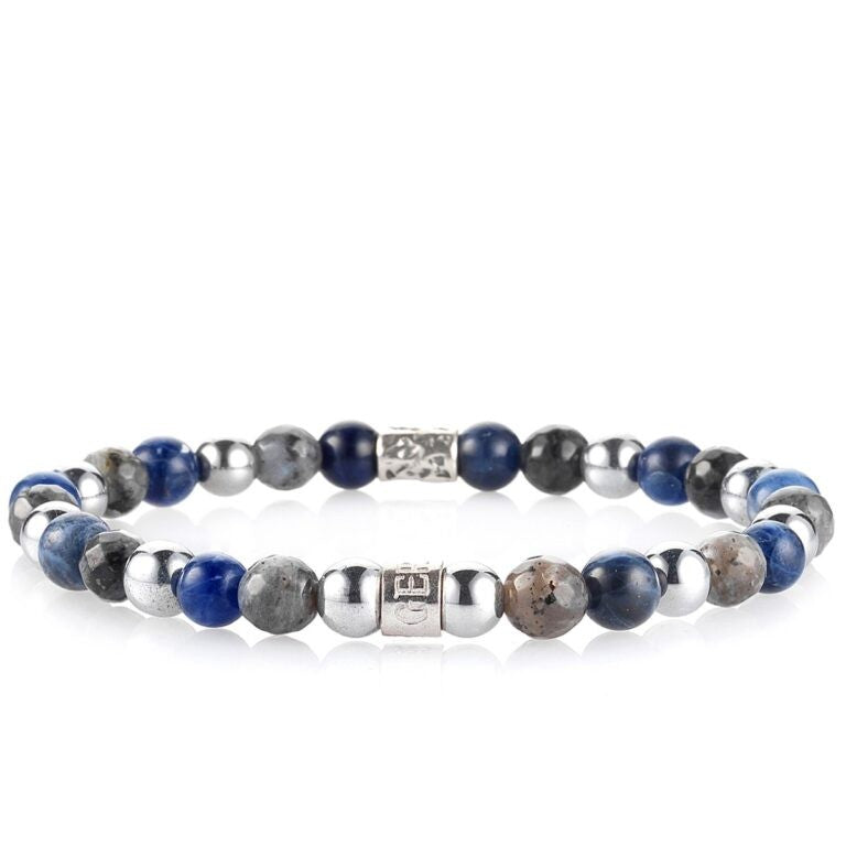 Bracciale Gerba Stone Grey London sodalite ematite argento