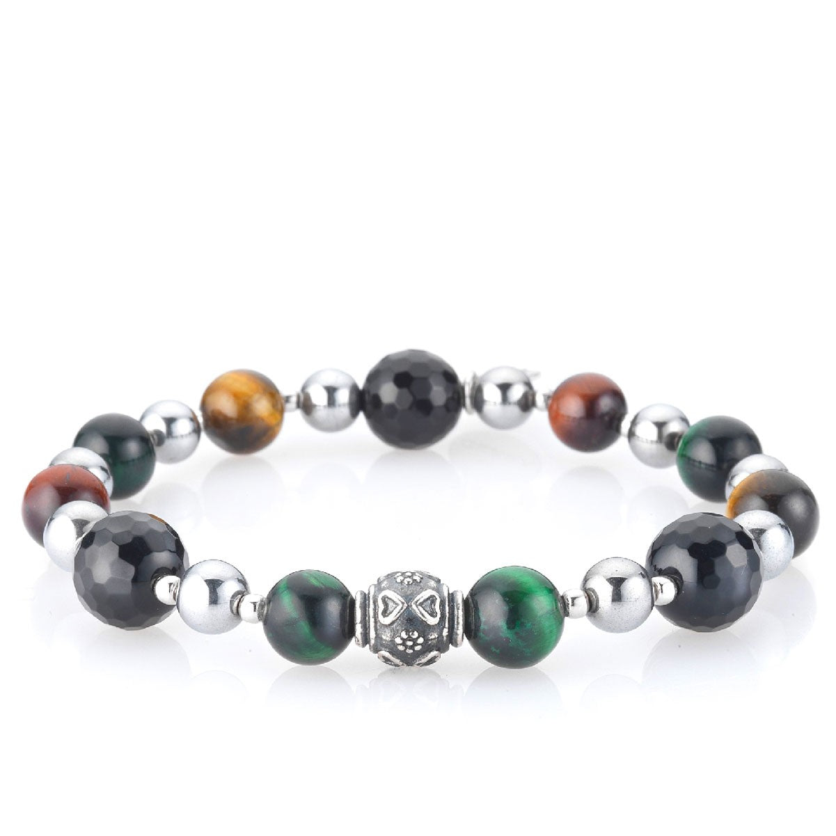 Gerba Stone Leon Bracelet Silver hematite tiger eye