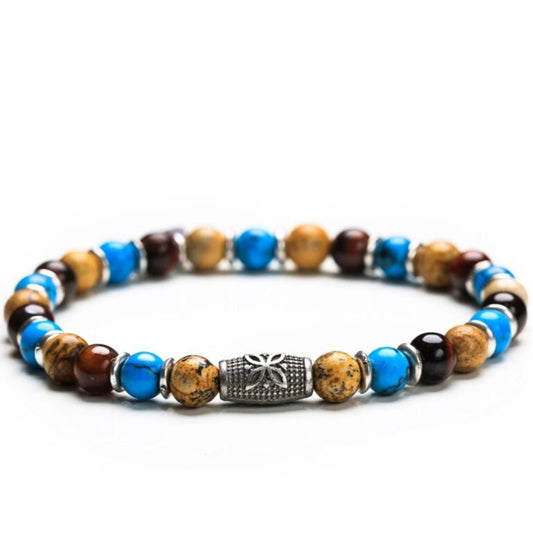 Bracciale Gerba Stone Sahara occhio di tigre paesina aulite argento