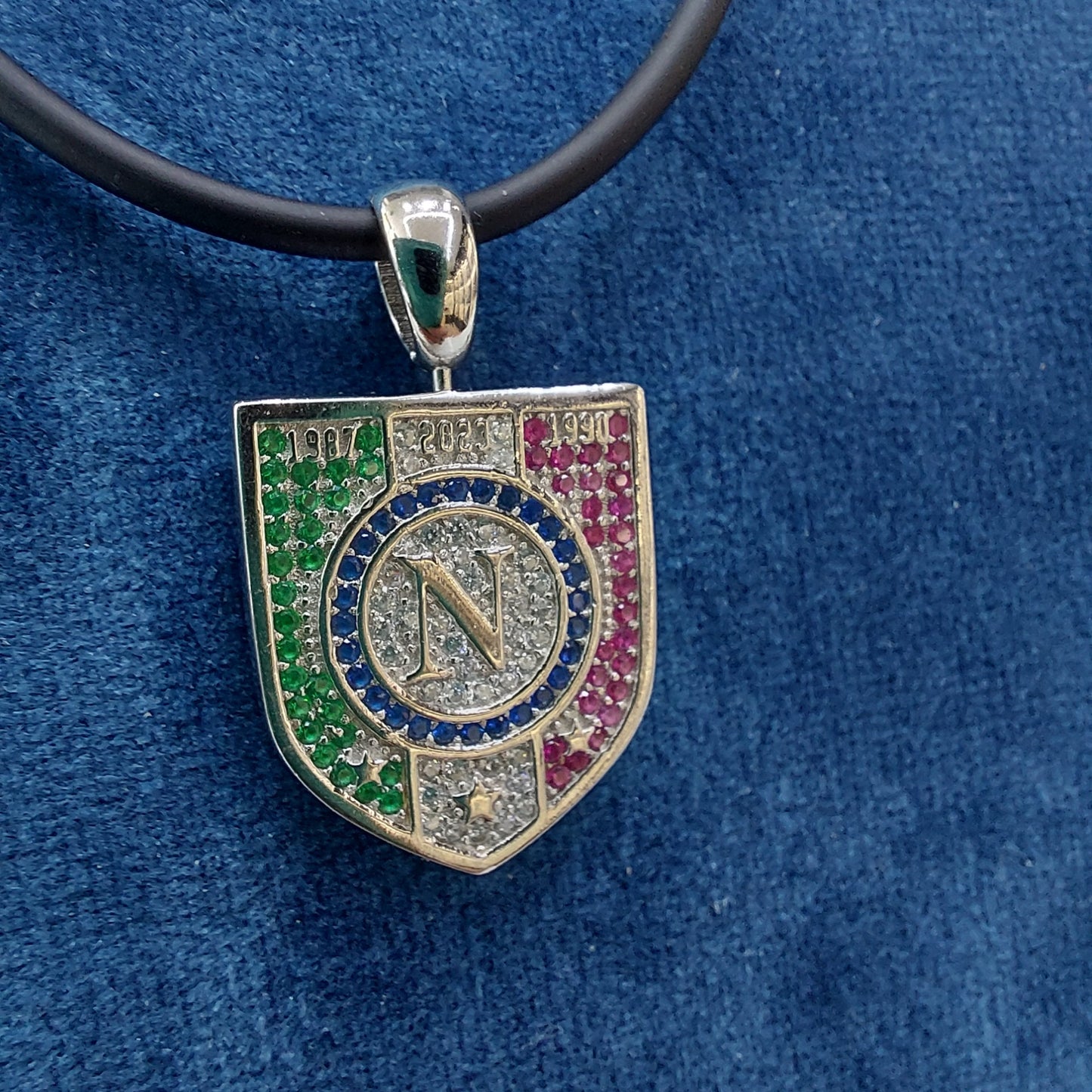 Double face necklace with Napoli shield