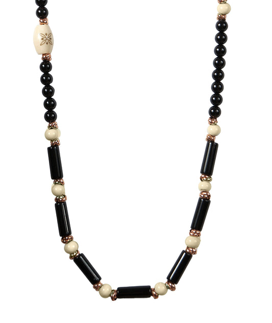 Gerba necklace with Murrine Onyx and 925 Silver