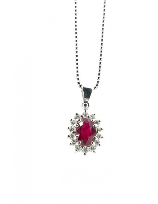 Ruby and diamond necklace