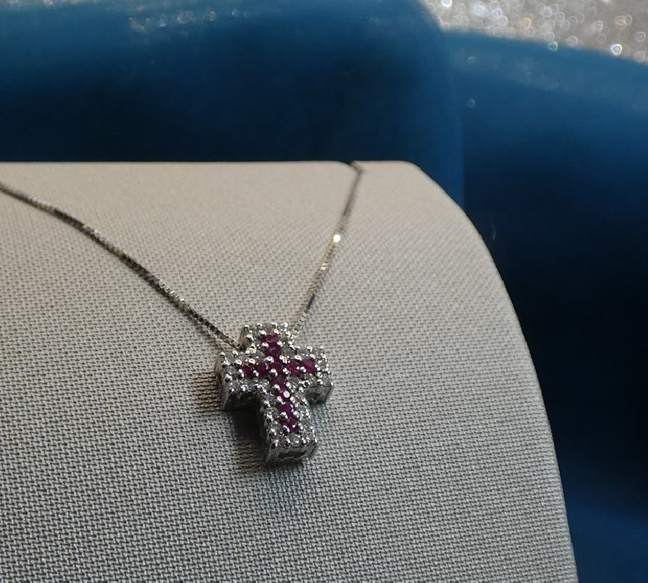 Cross with diamonds and rubies