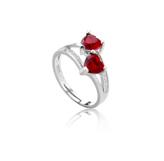 Double Heart Ring - Le Scritte dell'Amore