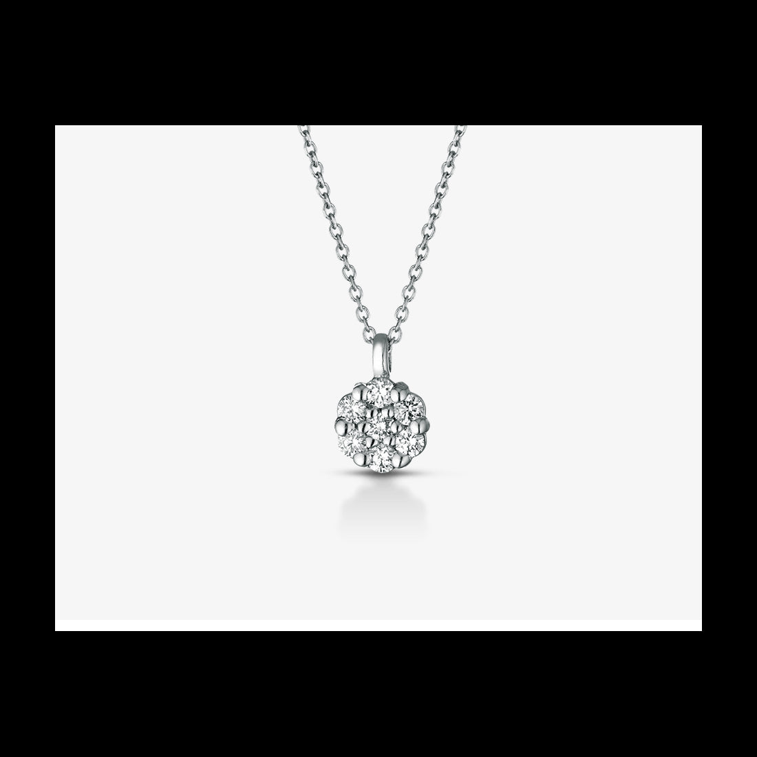 Lucciole necklace in white gold with diamonds