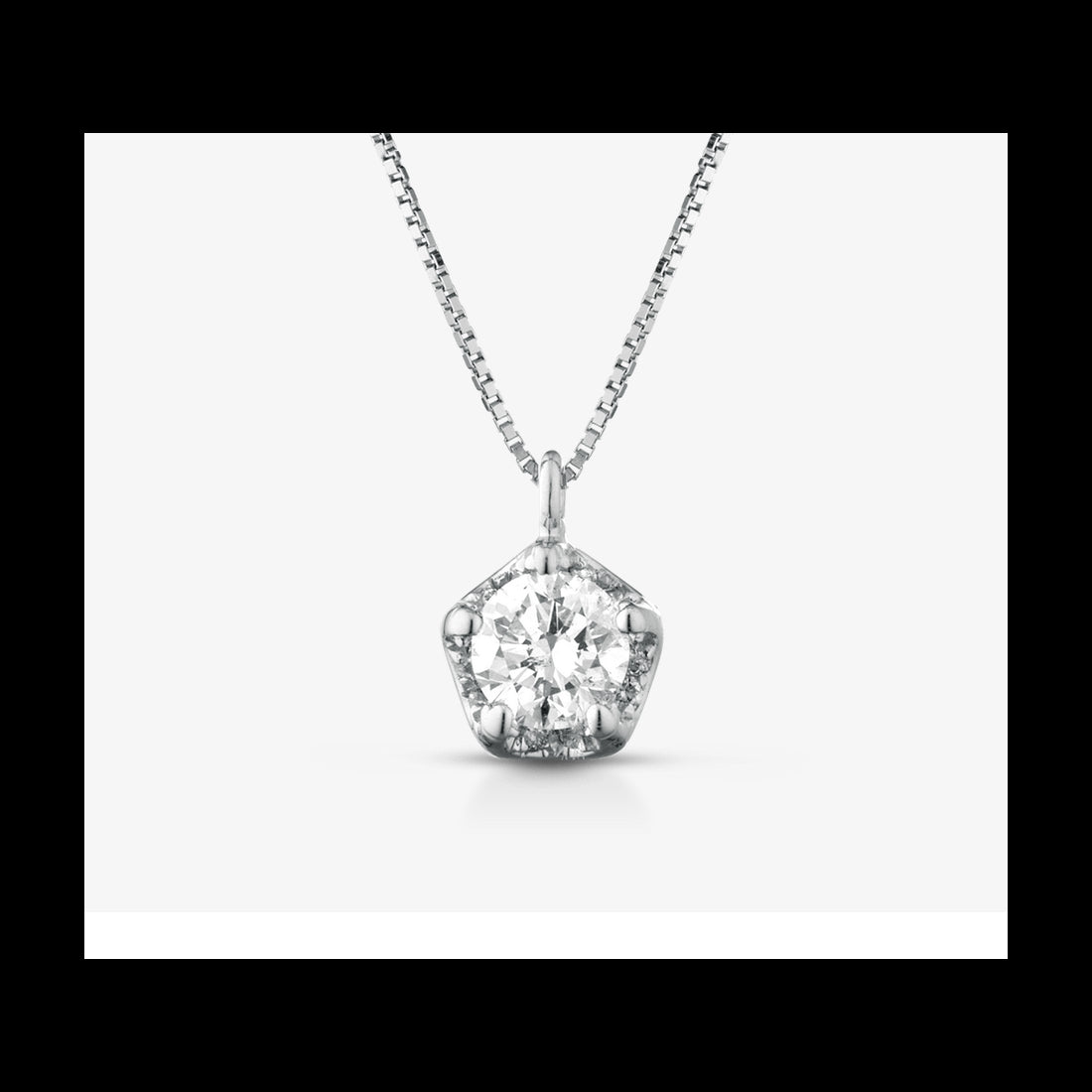 Lucciole light point necklace in white gold with diamond