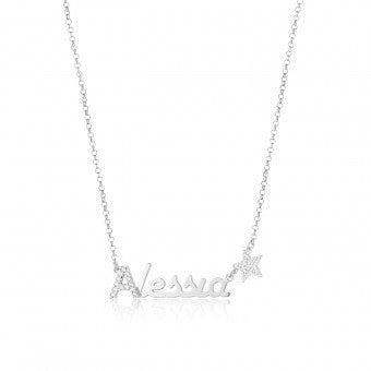 Symbol Pavè name necklace - The writings of Love