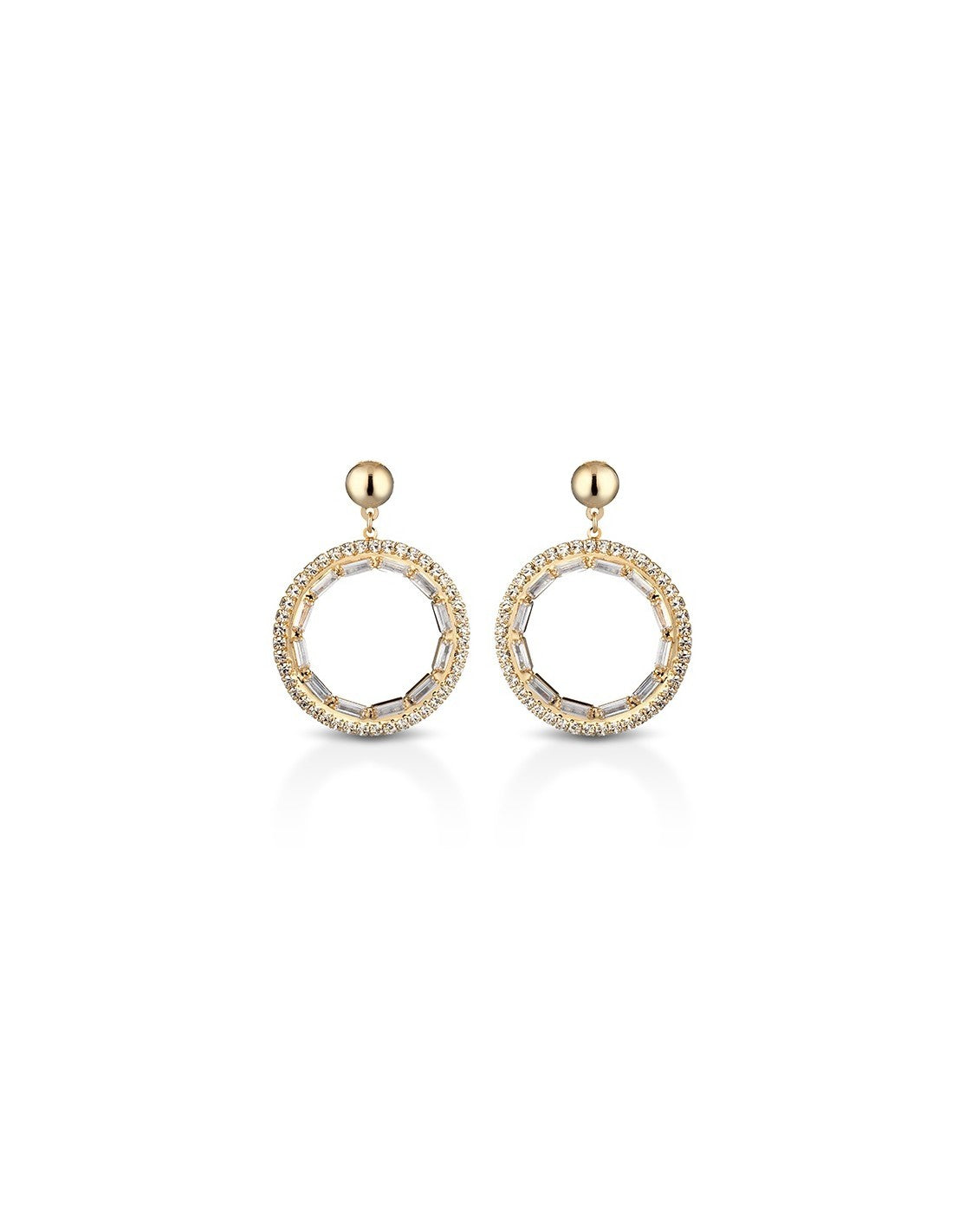 MeWo - Golden Steel Earrings with circle