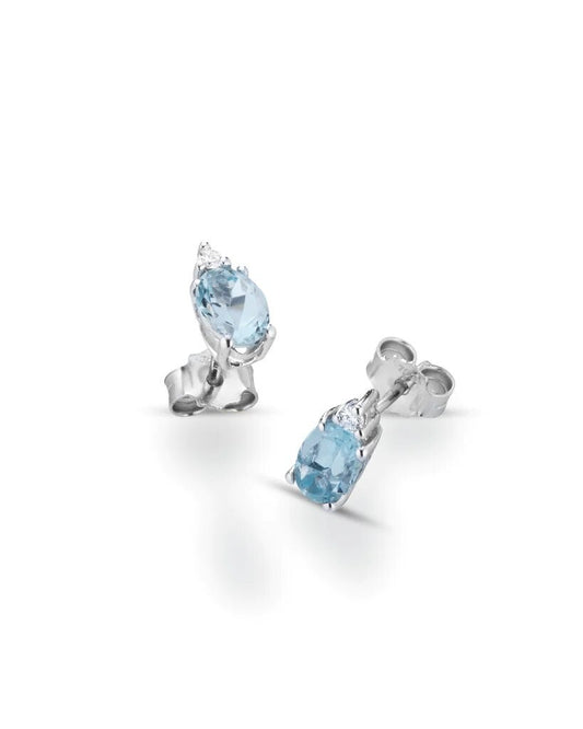 Orecchini PG Gioielli in Oro bianco e Pietra Acquamarina da donna - ORSTONEA/1
