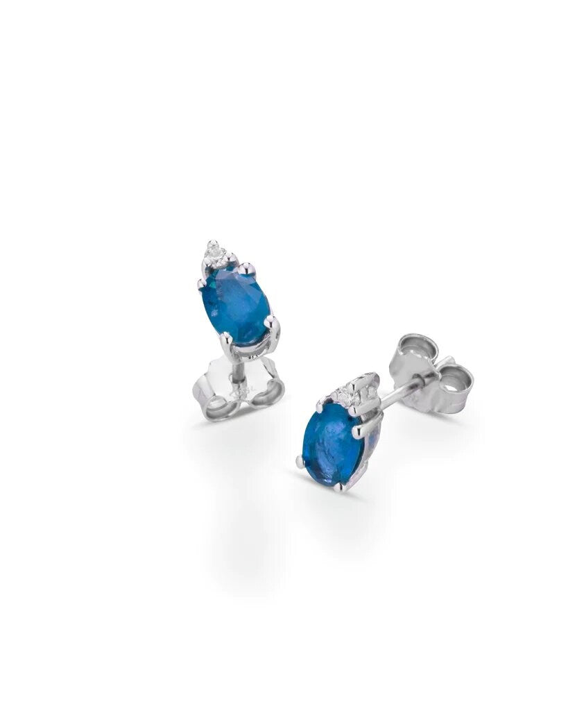 Orecchini PG Gioielli in Oro Bianco e Pietra Zaffiro da donna - ORSTONEZ/1